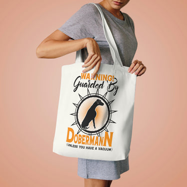 Warning Guarded by Dobermann Tote Bag